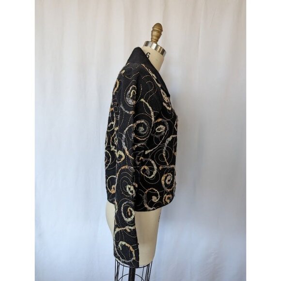 Icelandic Designs Sweater Women's Small Cardigan Boiled Wool Embroidered Artsy - Picture 4 of 8